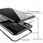 Wholesale iPhone X (Ten) Fully Protective Magnetic Absorption Technology Case With Free Tempered Glass (Red)